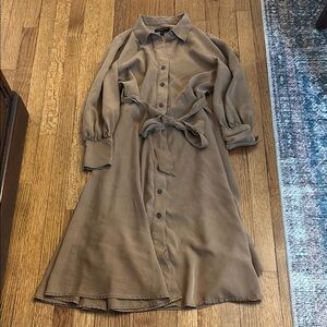 Banana Republic Factory Tan Button-Up Maxi Shirtdress